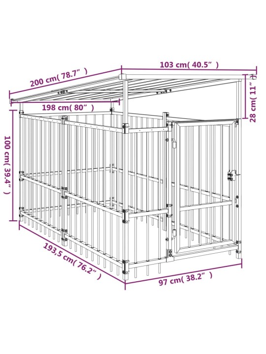 Koeraaedik katusega, teras, 1,88 m²