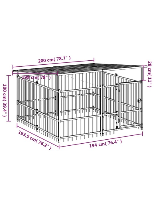 Koeraaedik katusega, teras, 3,75 m²