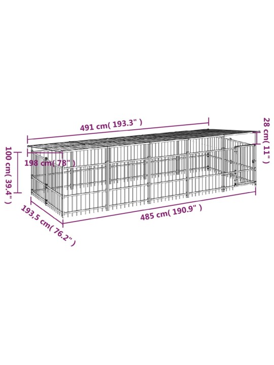 Koeraaedik katusega, teras, 9,38 m²