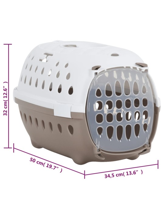 Lemmiklooma transpordipuur, valge ja pruun, 50x34,5x32 cm, pp