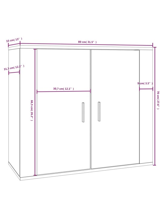 Puhvetkapp, must, 80 x 33 x 70 cm, tehispuit