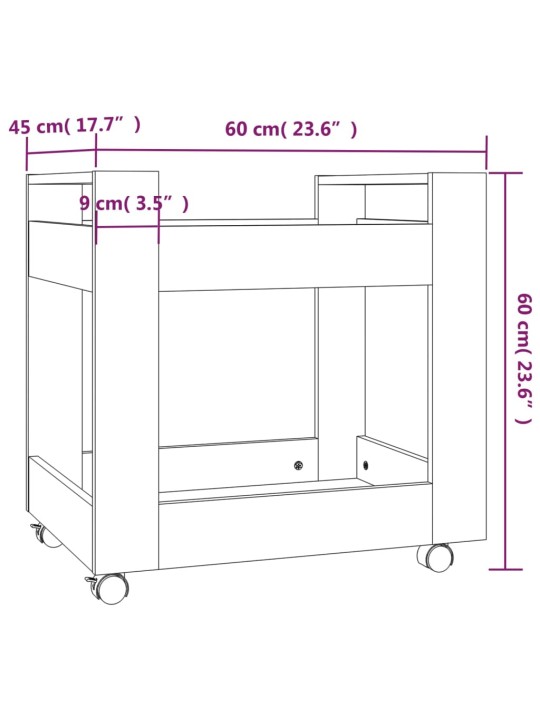 Lauakäru sonoma tamm 60x45x60 cm tehispuit
