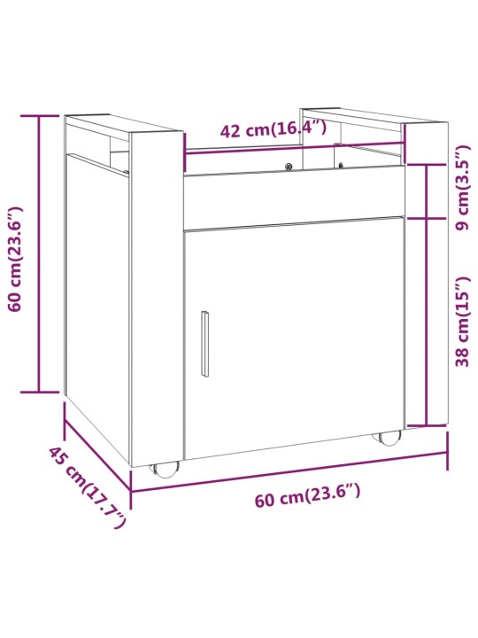 Lauakäru sonoma tamm 60x45x60 cm tehispuit