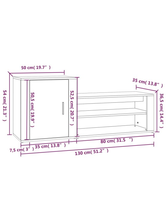 Kingakapp, sonoma tamm, 130 x 35 x 54 cm, tehispuit