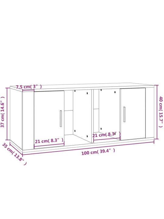 Telerikapp, must, 100 x 35 x 40 cm, tehispuit