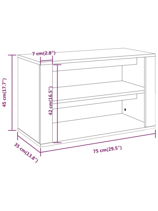 Kingariiul, hall sonoma tamm, 75 x 35 x 45 cm, tehispuit