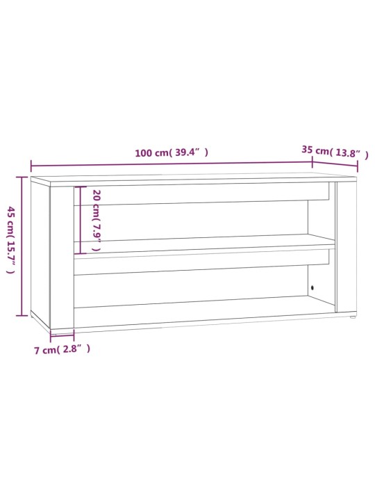 Kingakapp, suitsutatud tamm, 100x35x45 cm, tehispuit