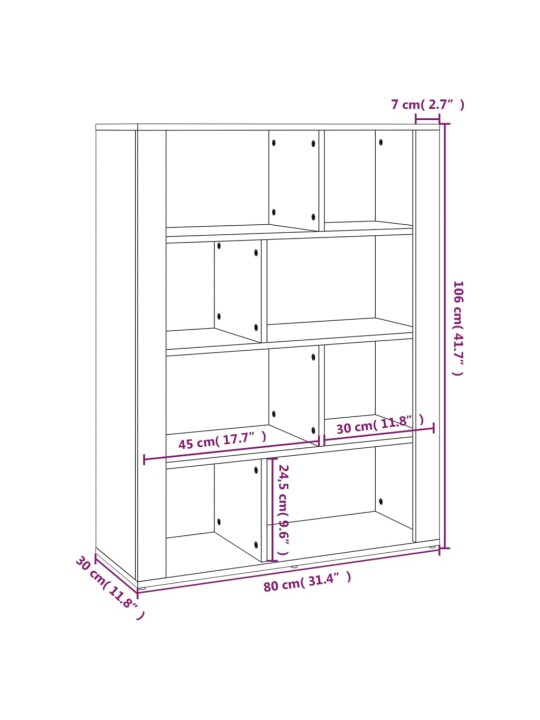 Puhvetkapp, hall sonoma tamm, 80x30x106 cm, tehispuit