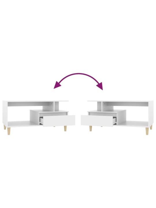 Kohvilaud, valge, 90 x 49 x 45 cm, tehispuit