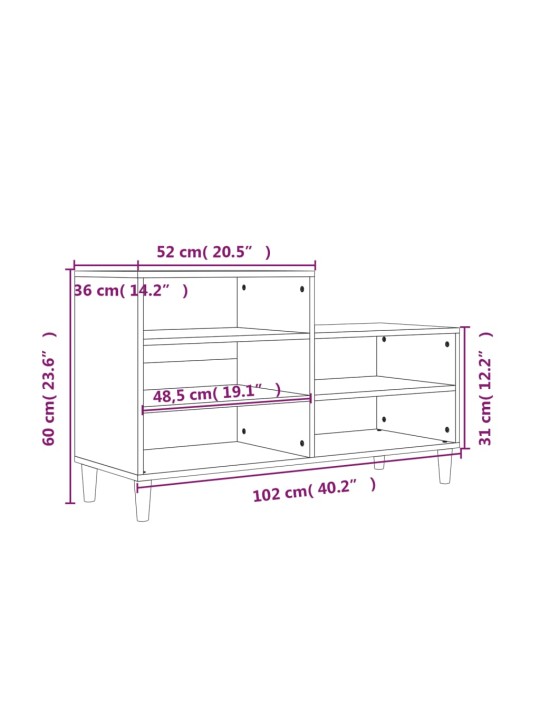 Kingakapp, suitsutatud tamm, 102 x 36 x 60 cm, tehispuit