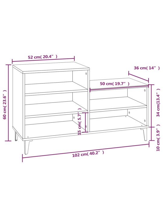 Kingakapp, hall sonoma tamm, 102x36x60 cm, tehispuit