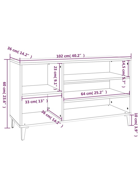 Kingakapp, hall sonoma tamm, 102x36x60 cm, tehispuit