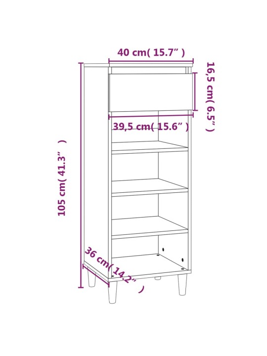 Kingakapp, suitsutatud tamm, 40x36x105 cm, tehispuit