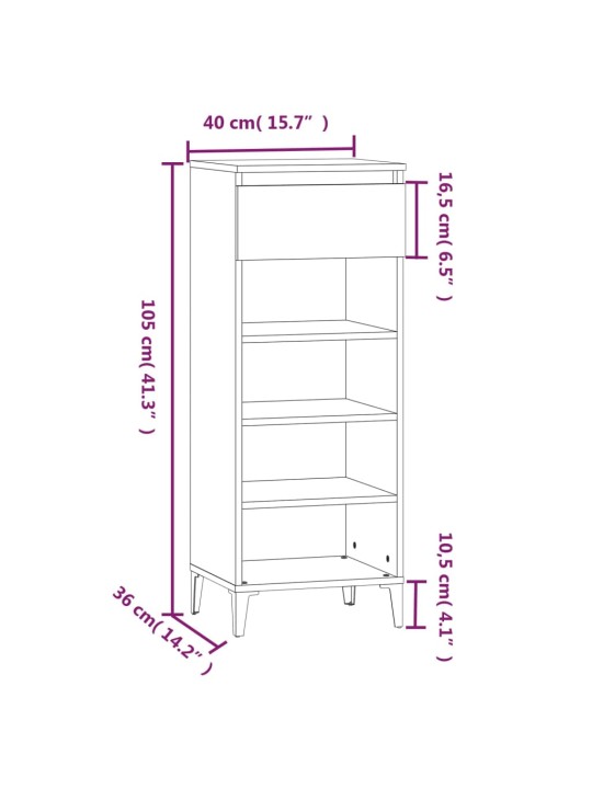 Kingakapp, hall sonoma tamm, 40x36x105 cm, tehispuit