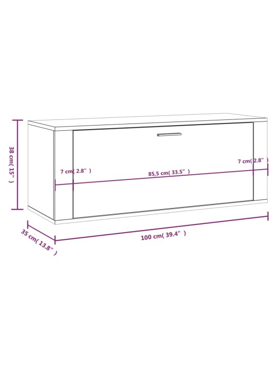 Seina kingakapp, hall sonoma, 100 x 35 x 38 cm, tehispuit