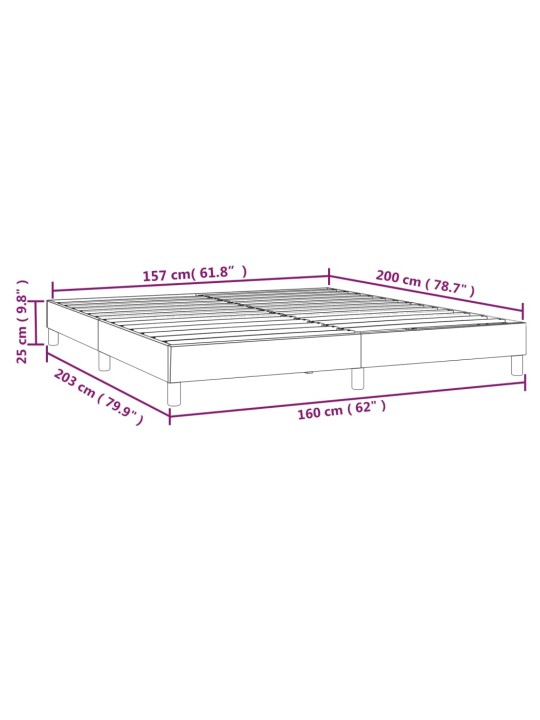 Voodiraam ilma madratsita tumesinine 160x200 cm samet