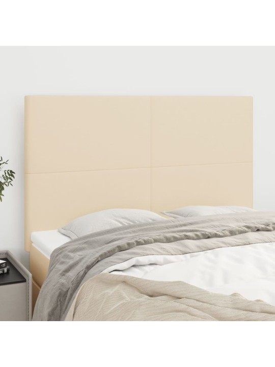 Voodipeatsid 4 tk, kreemjas, 72x5x78/88 cm, kangas