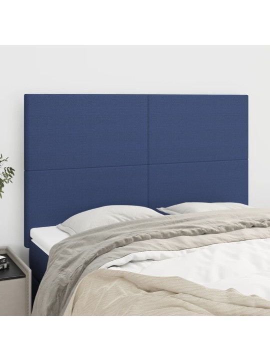 Voodipeatsid 4 tk, sinine, 72x5x78/88 cm, kangas