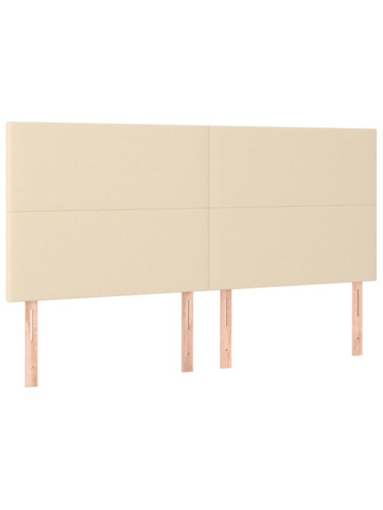 Voodipeatsid 4 tk, kreemjas, 80x5x78/88 cm, kangas