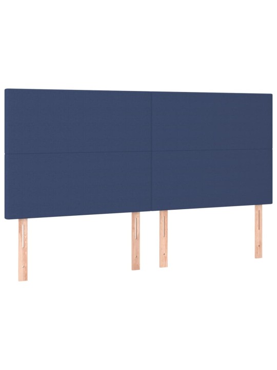 Voodipeatsid 4 tk, sinine, 80x5x78/88 cm, kangas