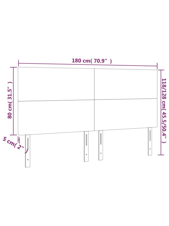 Voodipeatsid 4 tk, must, 90x5x78/88 cm, kangas