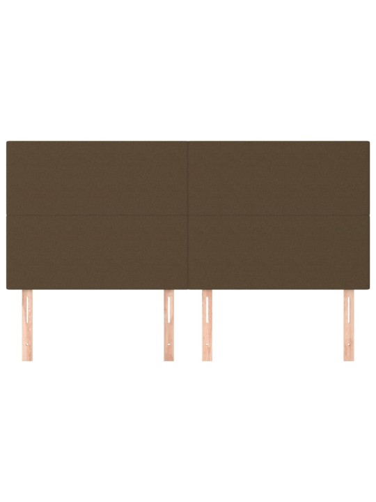 Voodipeatsid 4 tk, tumepruun, 100x5x78/88 cm, kangas