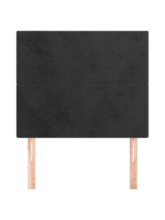 Voodipeatsid 2 tk, must, 80x5x78/88 cm, samet