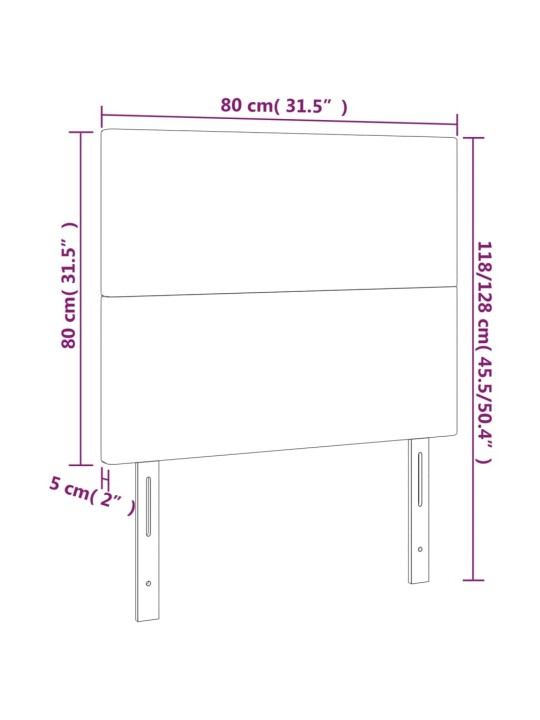 Voodipeatsid 2 tk, tumesinine, 80x5x78/88 cm, samet