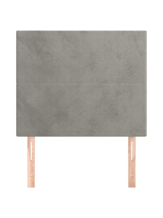 Voodipeatsid 2 tk, helehall, 90x5x78/88 cm, samet