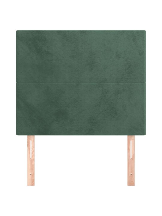 Voodipeatsid 2 tk, tumeroheline, 100x5x78/88 cm, samet