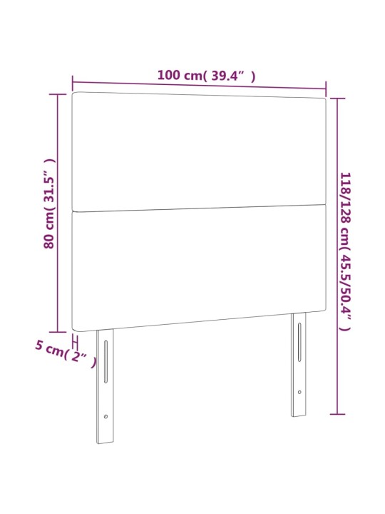 Voodipeatsid 2 tk, tumeroheline, 100x5x78/88 cm, samet