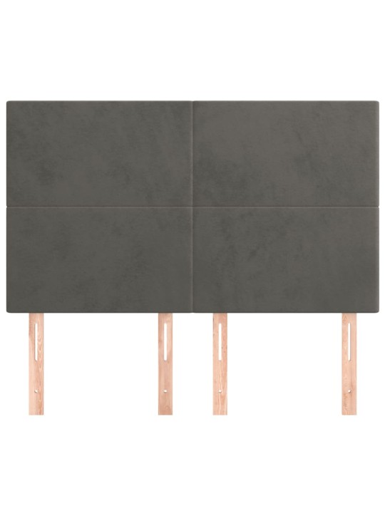 Voodipeatsid 4 tk, tumehall, 72x5x78/88 cm, samet