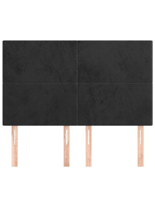 Voodipeatsid 4 tk, must, 72x5x78/88 cm, samet