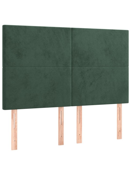Voodipeatsid 4 tk, tumeroheline, 72x5x78/88 cm, samet