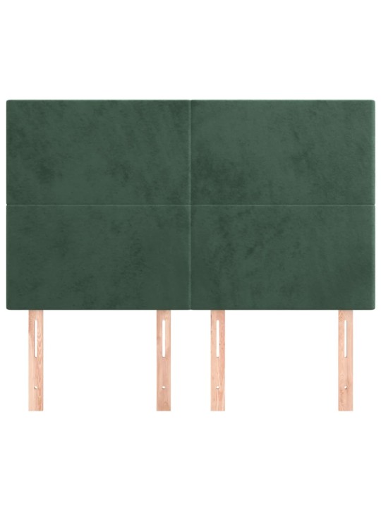 Voodipeatsid 4 tk, tumeroheline, 72x5x78/88 cm, samet