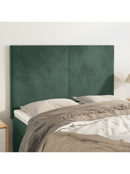 Voodipeatsid 4 tk, tumeroheline, 72x5x78/88 cm, samet