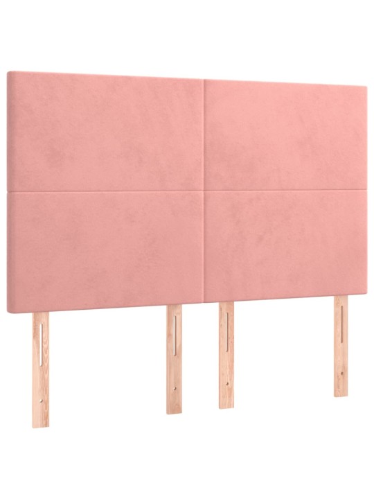 Voodipeatsid 4 tk, roosa, 72x5x78/88 cm, samet
