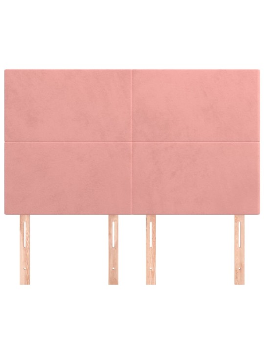 Voodipeatsid 4 tk, roosa, 72x5x78/88 cm, samet