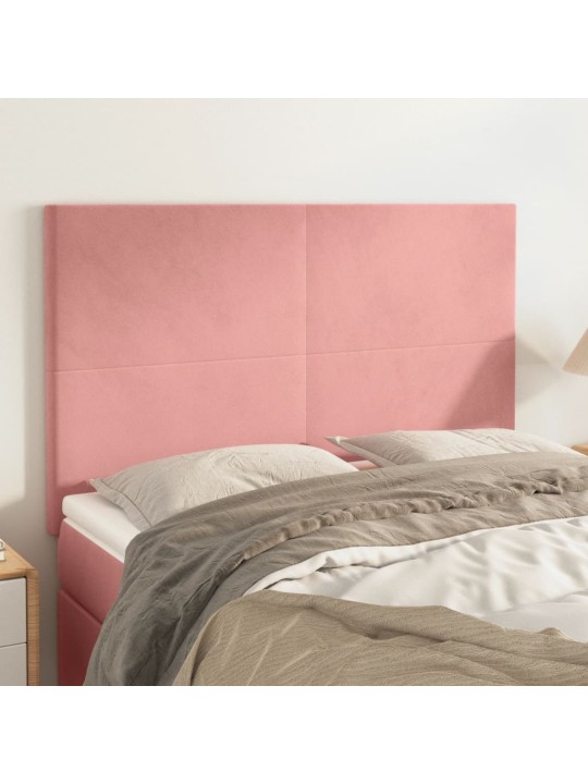 Voodipeatsid 4 tk, roosa, 72x5x78/88 cm, samet