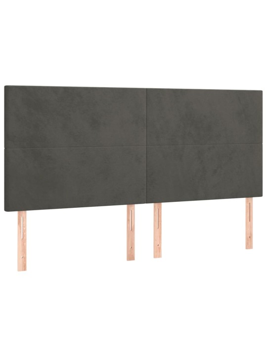 Voodipeatsid 4 tk, tumehall, 80x5x78/88 cm, samet