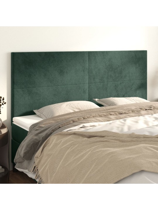 Voodipeatsid 4 tk, tumeroheline, 80x5x78/88 cm, samet