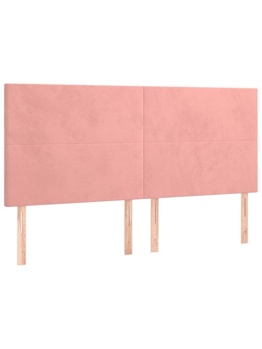 Voodipeatsid 4 tk, roosa, 80x5x78/88 cm, samet