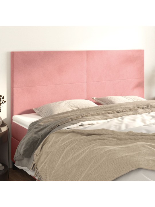 Voodipeatsid 4 tk, roosa, 80x5x78/88 cm, samet
