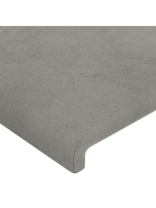 Voodipeatsid 4 tk, helehall, 90x5x78/88 cm, samet