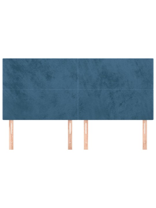 Voodipeatsid 4 tk, tumesinine, 90x5x78/88 cm, samet