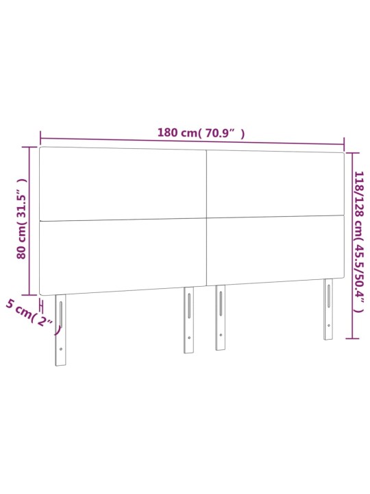 Voodipeatsid 4 tk, roosa, 90x5x78/88 cm, samet
