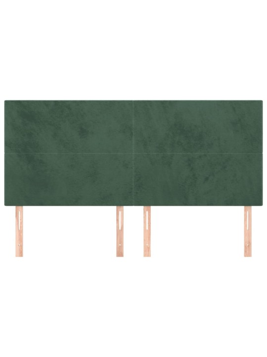 Voodipeatsid 4 tk, tumeroheline, 100x5x78/88 cm, samet