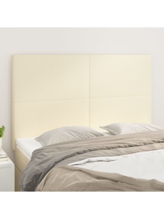 Voodipeatsid 4 tk, kreemjas, 72x5x78/88 cm, kangas