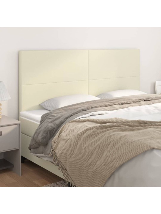 Voodipeatsid 4 tk, kreemjas, 80x5x78/88 cm, kangas