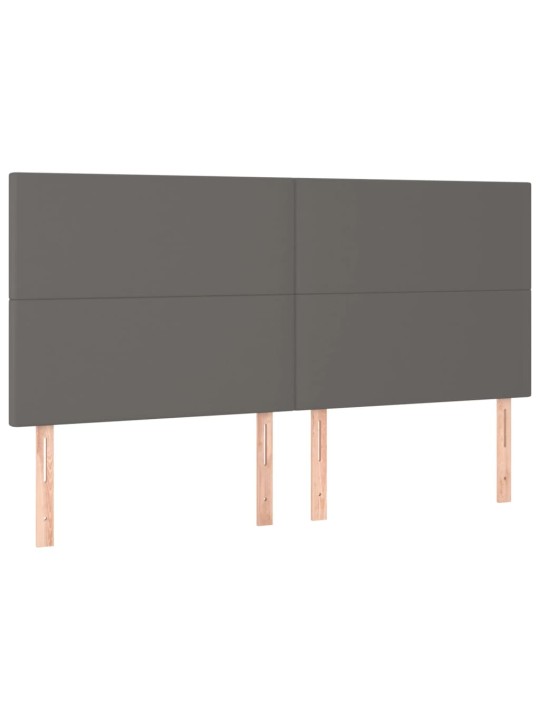 Voodipeatsid 4 tk, hall, 80x5x78/88 cm, kunstnahk